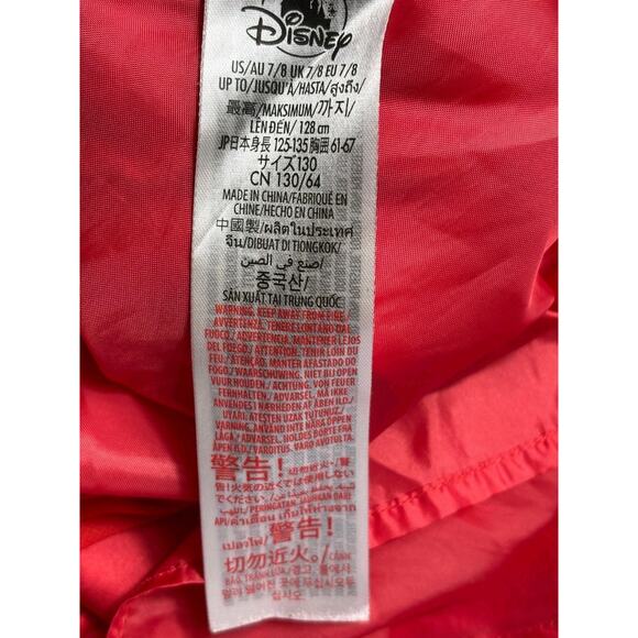 Disney Moana Girls A-Line Sleeveless Ruffle Dress Zip-Up Back Size 7/8 Red - Picture 5 of 8